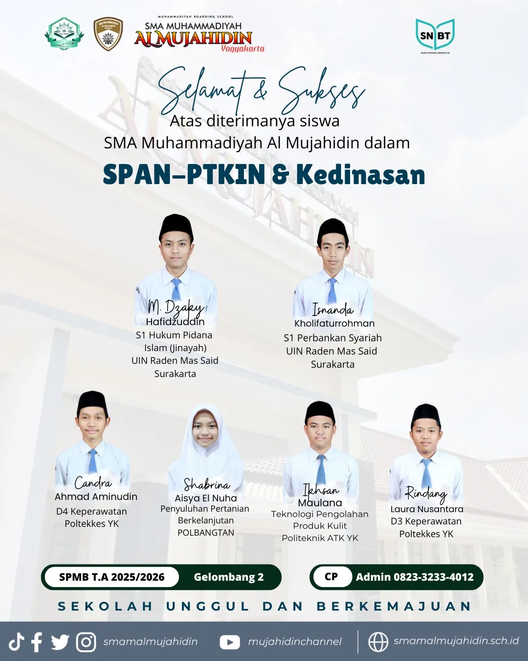 Siswa yang lolos SPAN-PTKIN dan Kedinasan